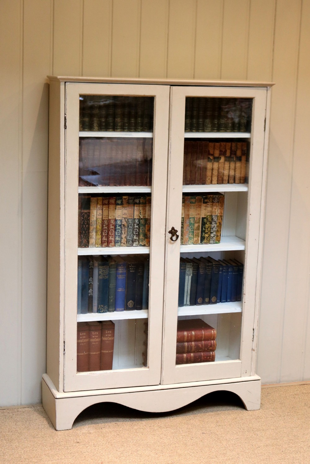 Painted Two Door Glazed Bookcase