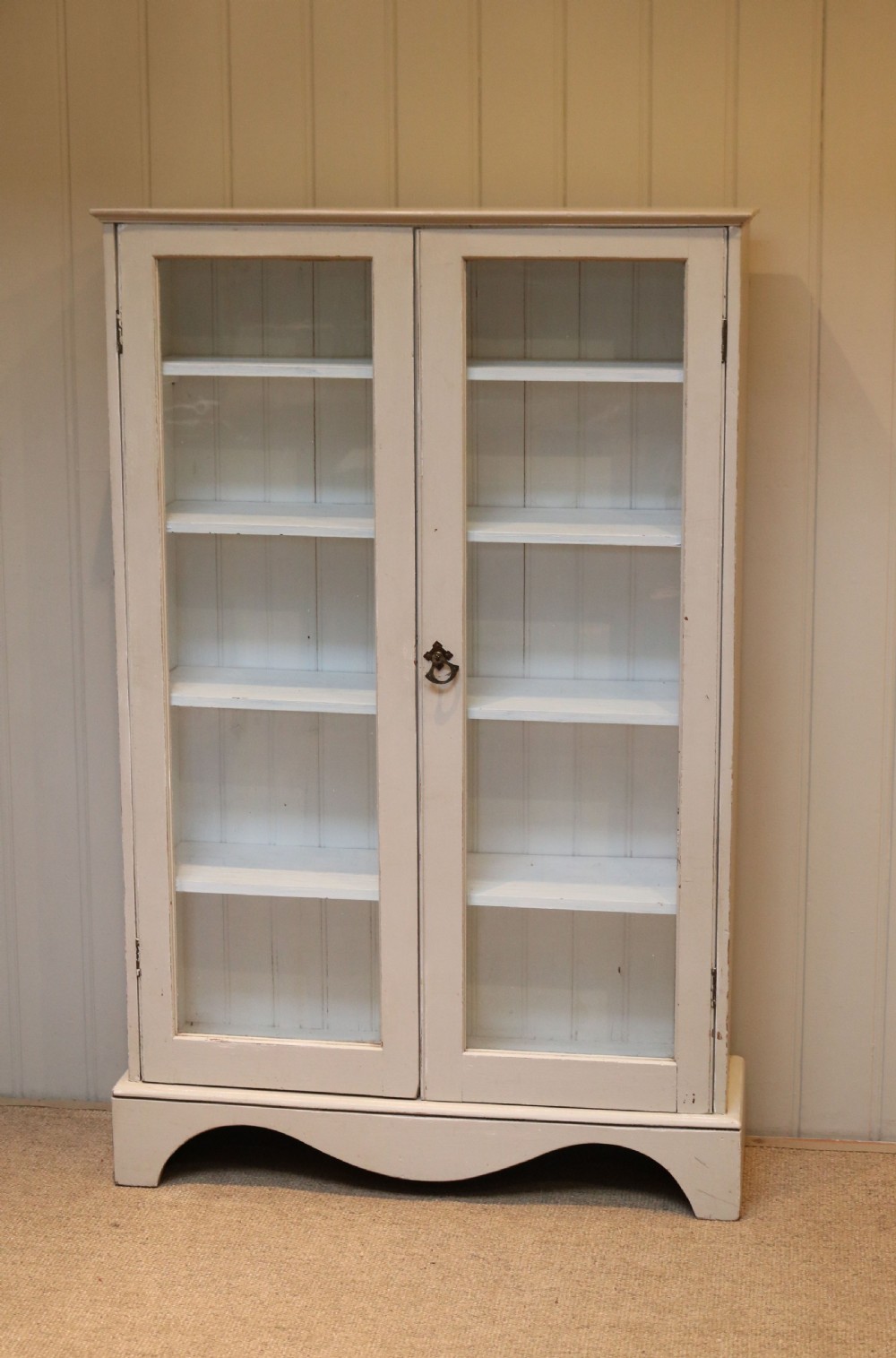 Painted Two Door Glazed Bookcase View II