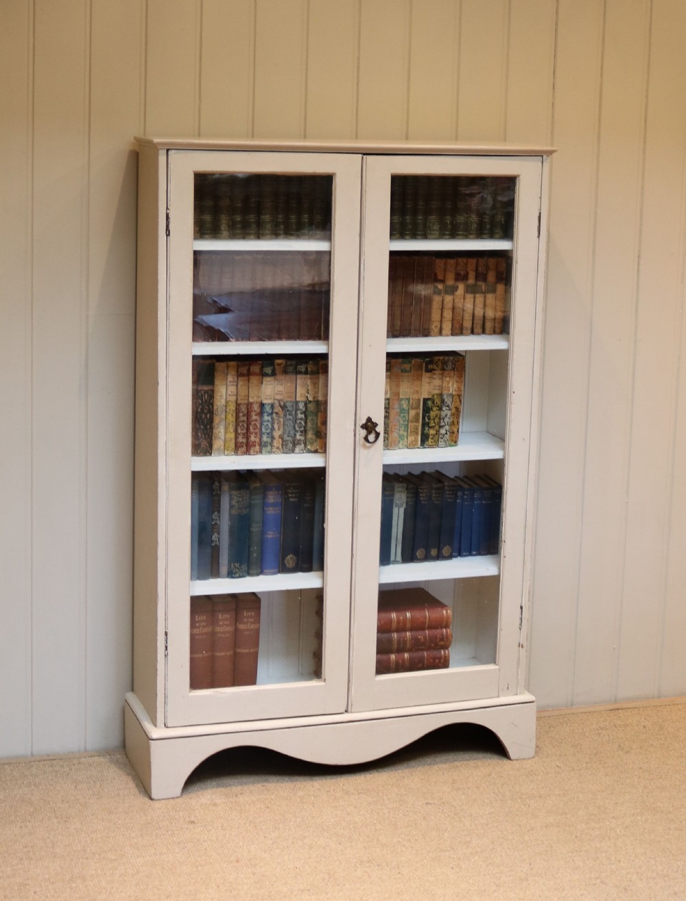 Painted Two Door Glazed Bookcase View III