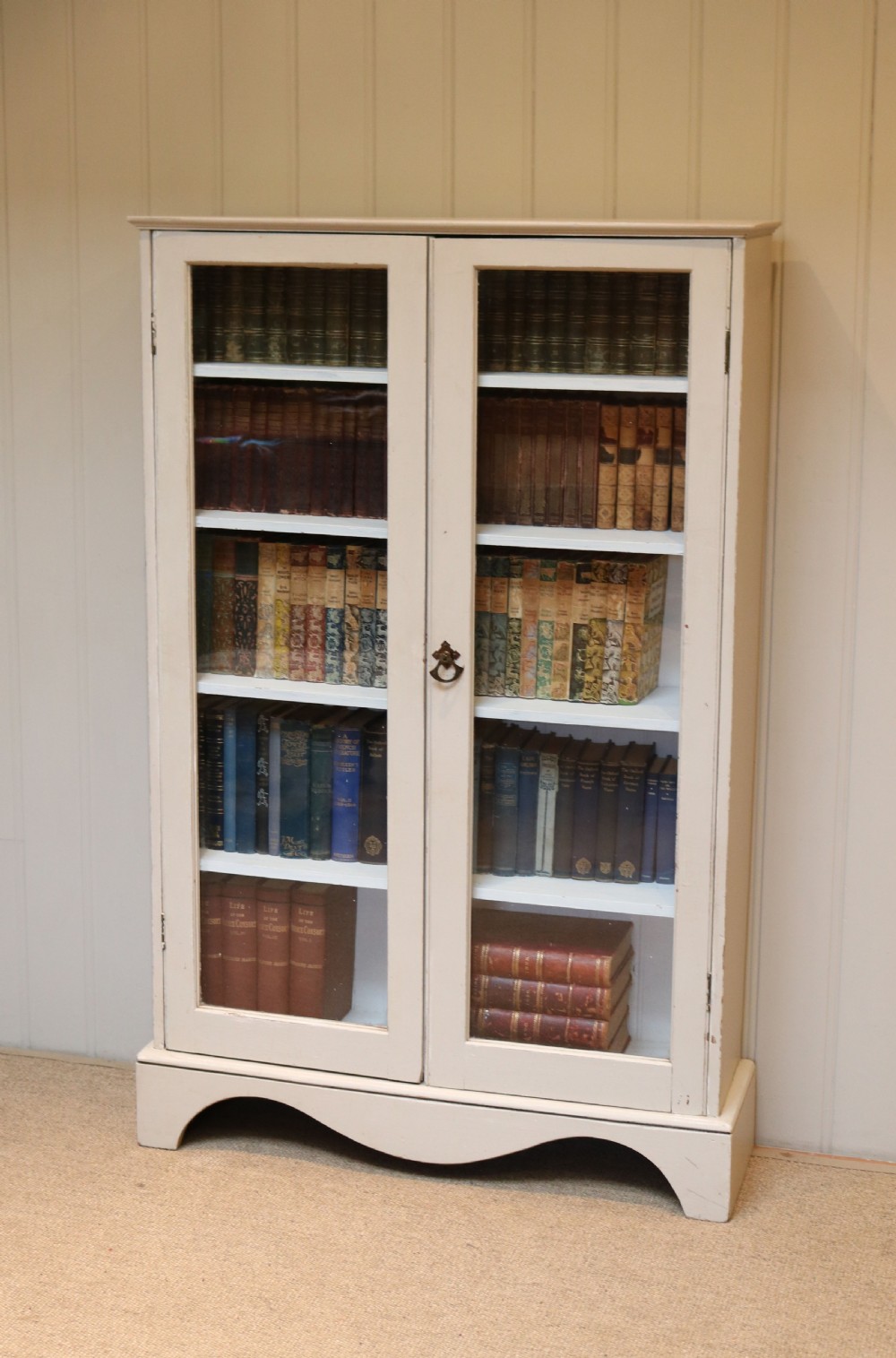 Painted Two Door Glazed Bookcase View V