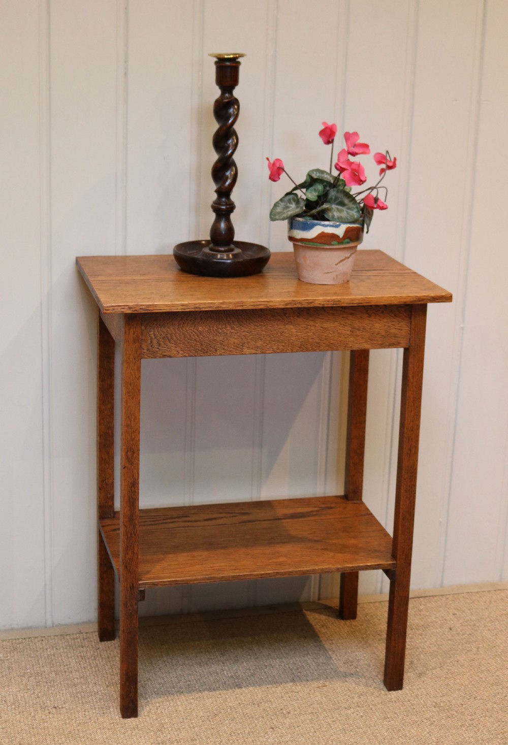 Small Oak Two Tier Table View II