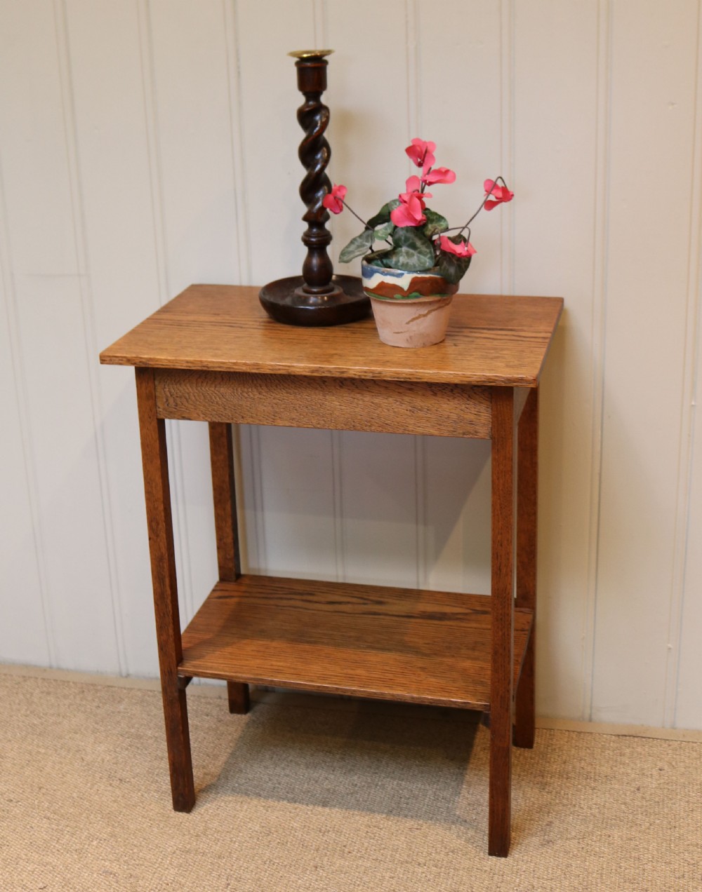 Small Oak Two Tier Table View V