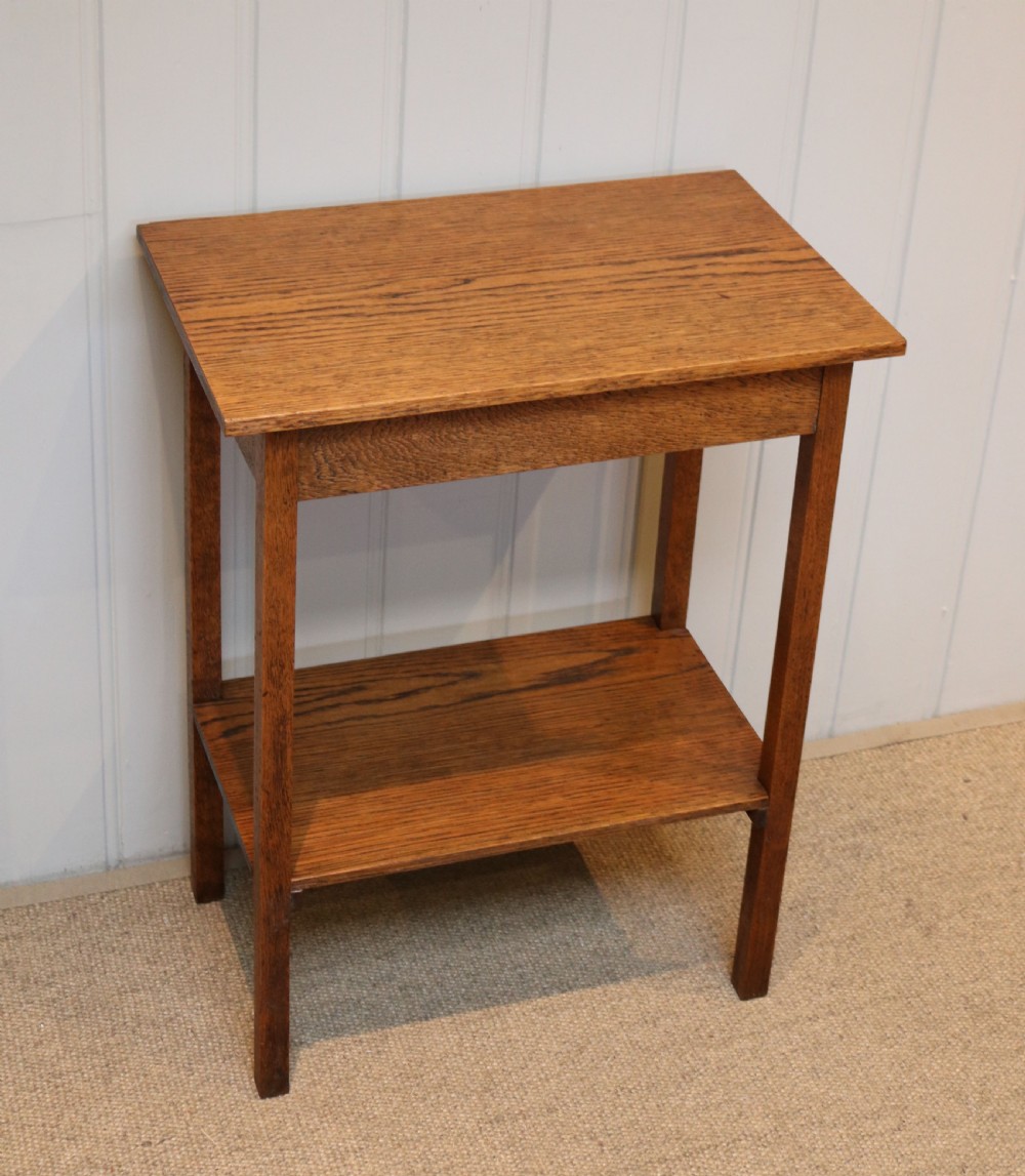 Small Oak Two Tier Table View VI