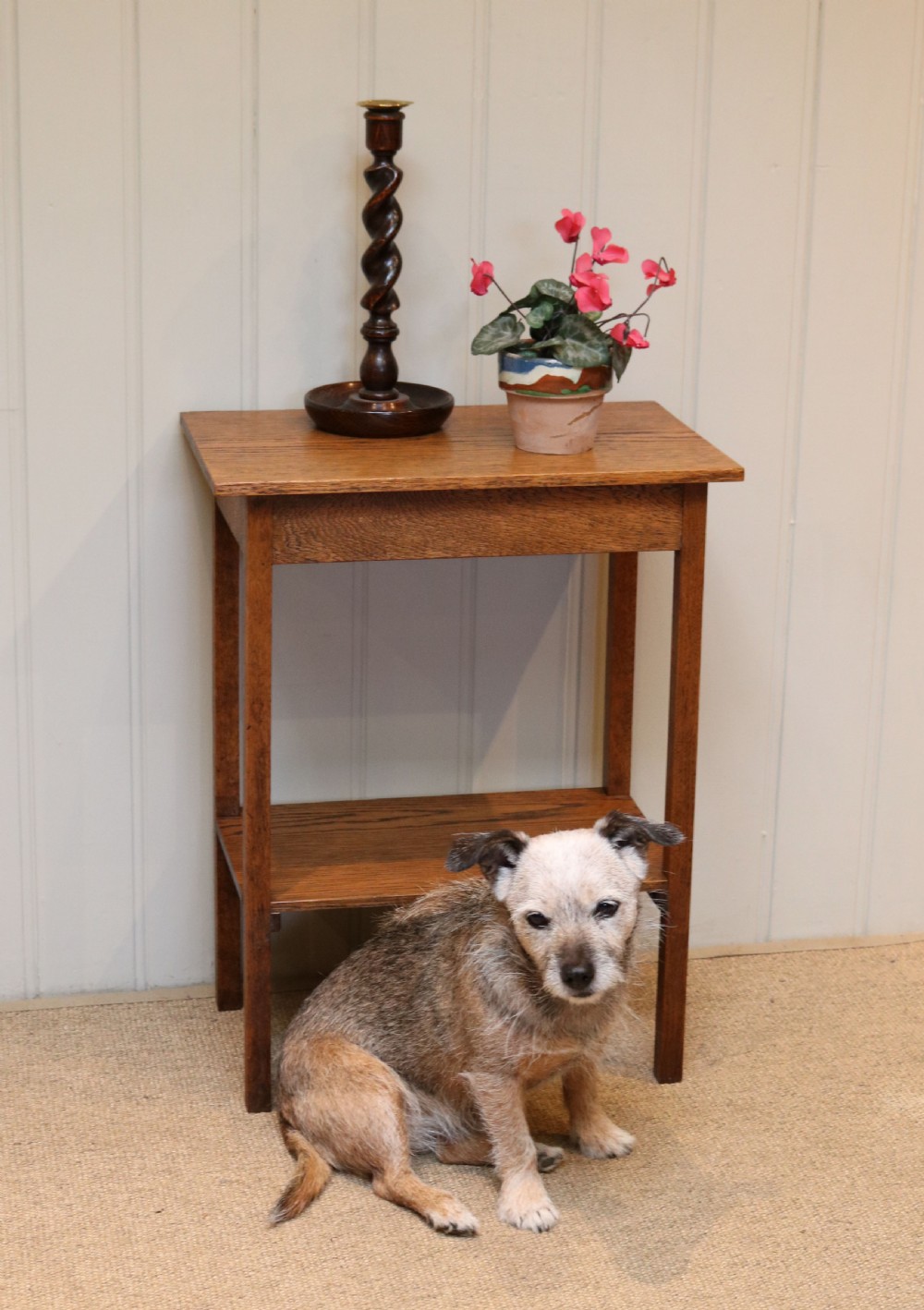 Small Oak Two Tier Table View VII