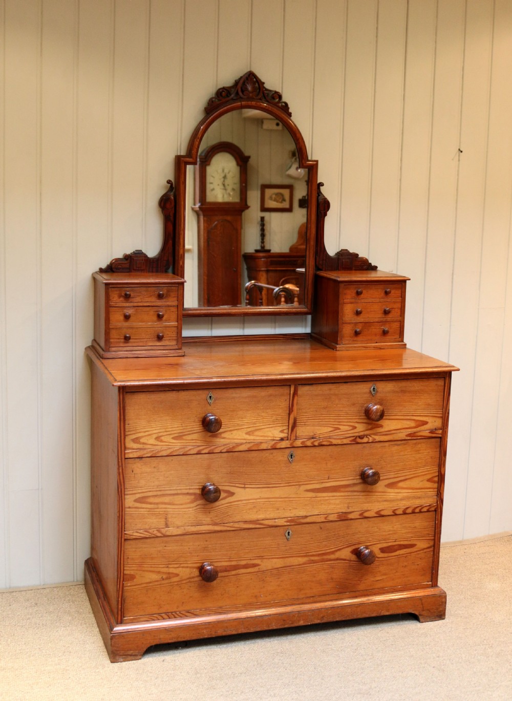 Pitch Pine Dressing Chest Of Drawers View II