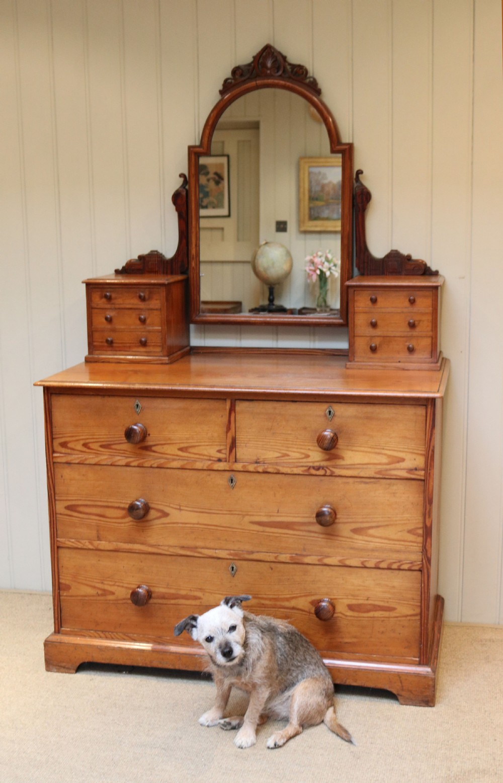 Pitch Pine Dressing Chest Of Drawers View IV