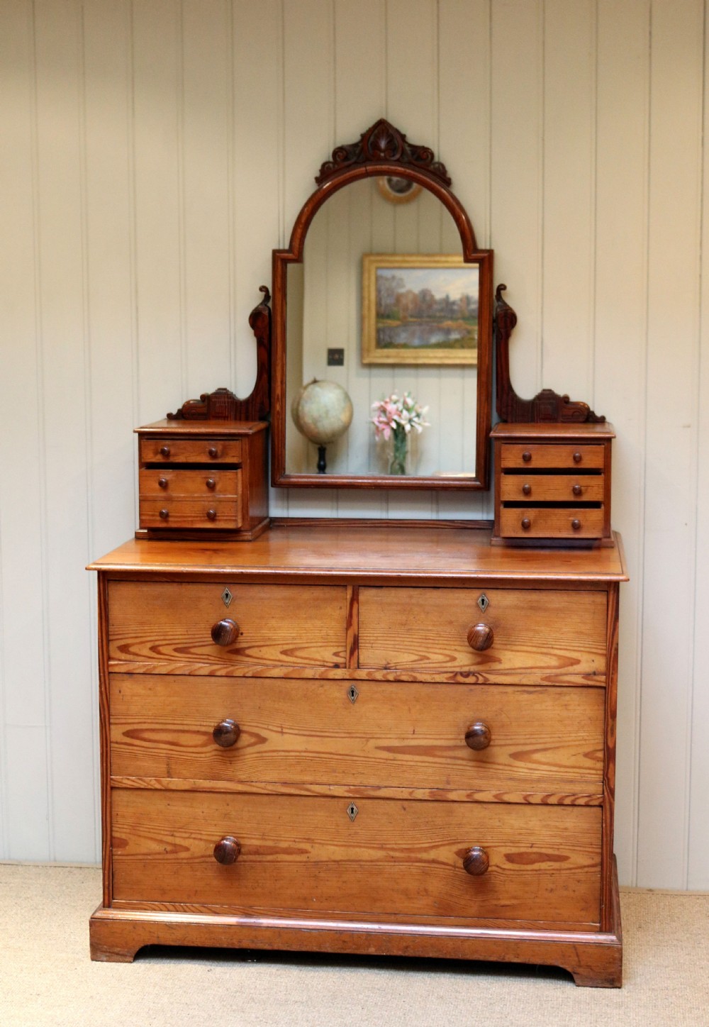 Pitch Pine Dressing Chest Of Drawers View V