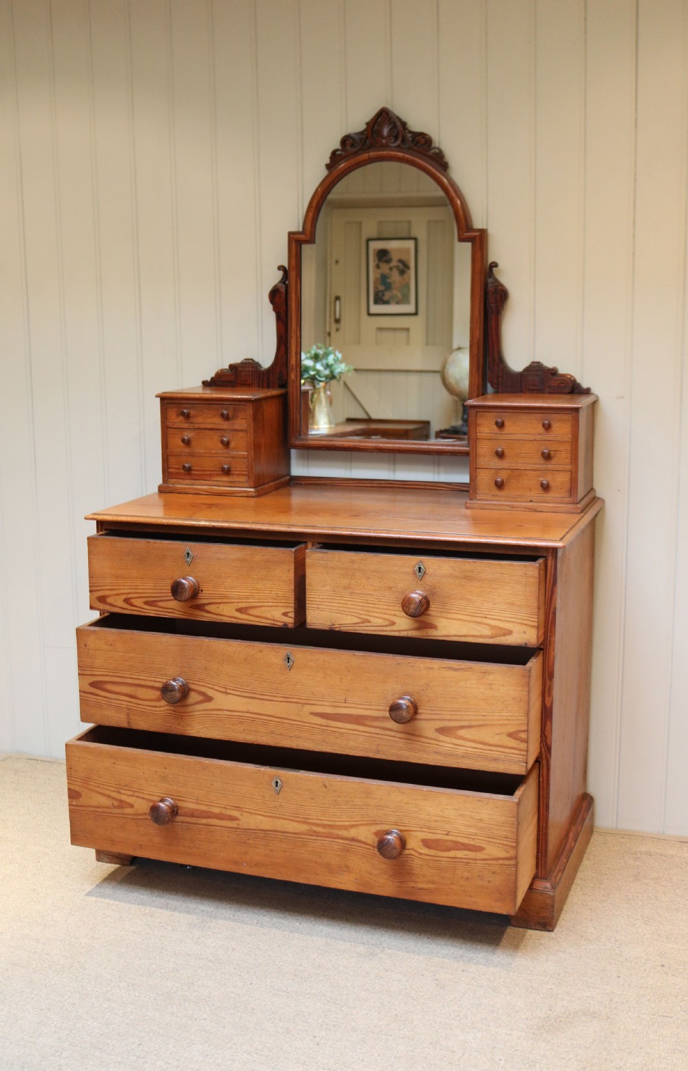 Pitch Pine Dressing Chest Of Drawers View VII