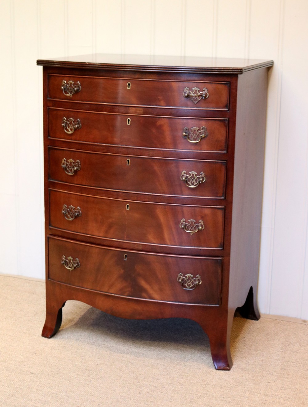 Mahogany Bow Front Chest Of Drawers View III