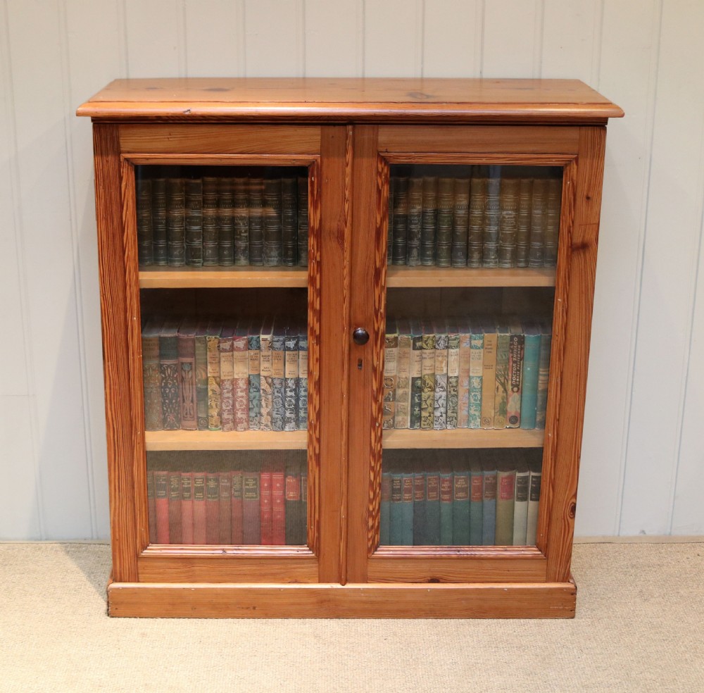 Pine Two Door Glazed Bookcase View III