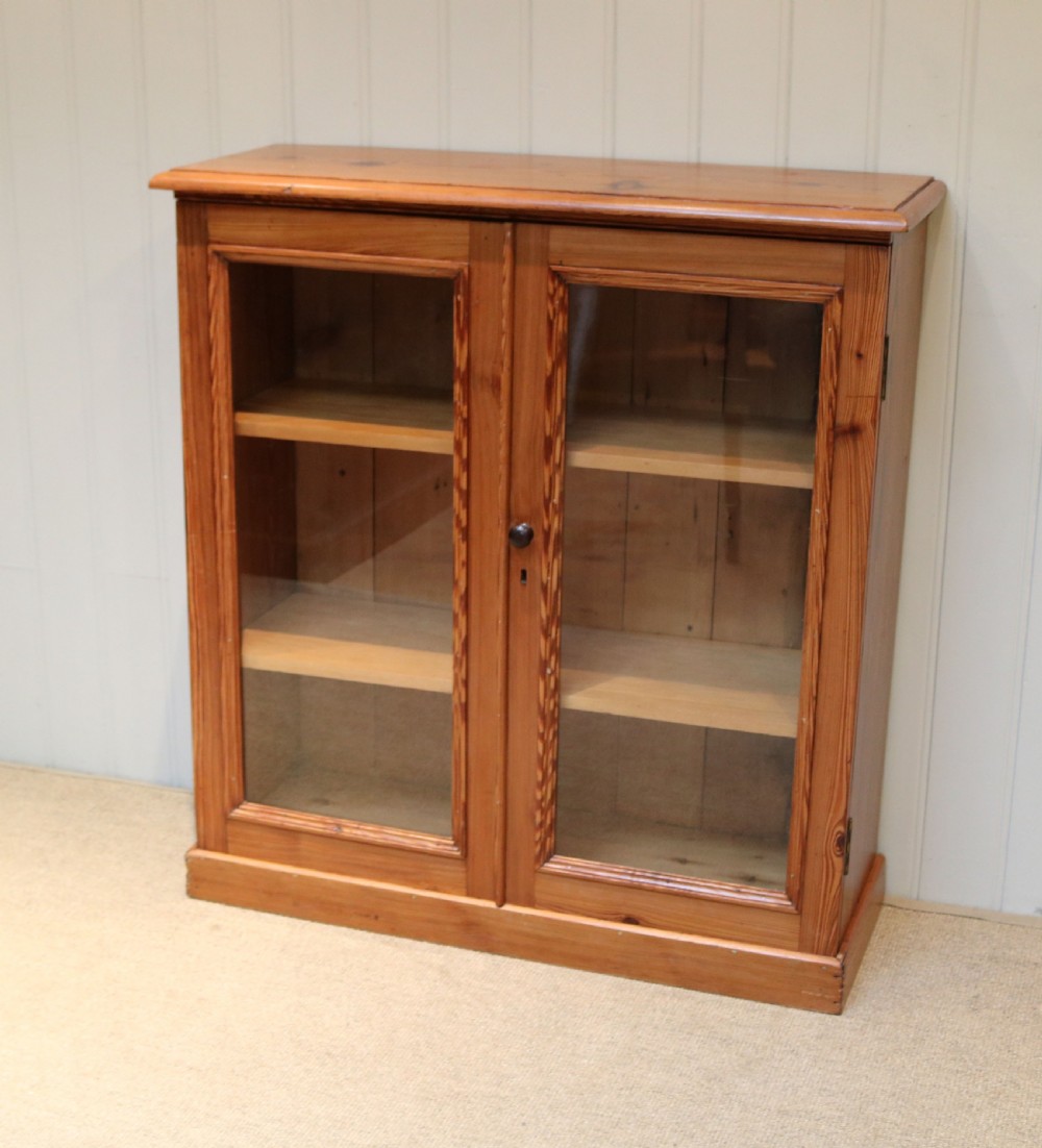 Pine Two Door Glazed Bookcase View IV