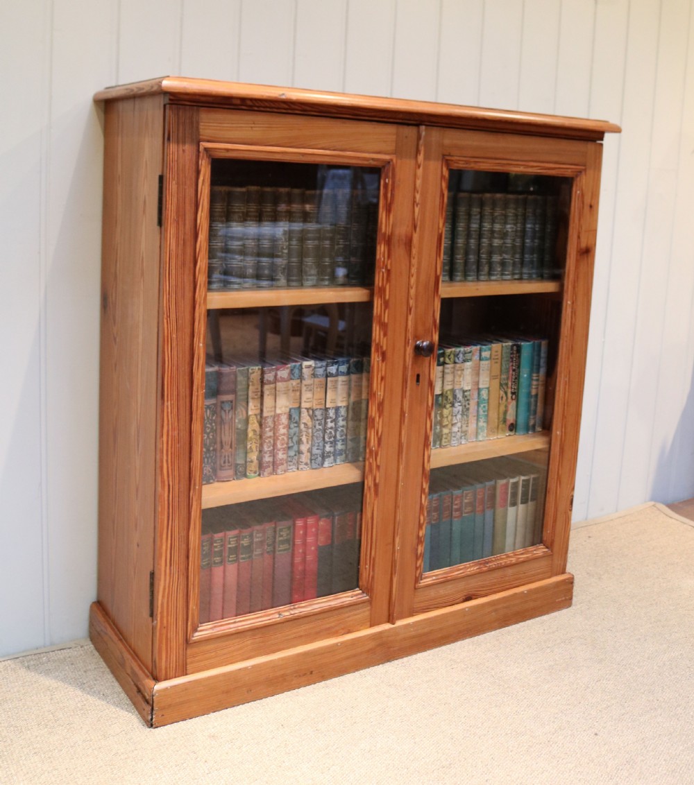 Pine Two Door Glazed Bookcase View VII