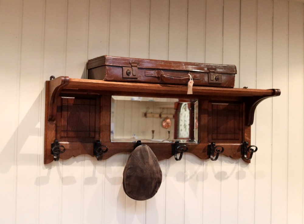 French Oak Mirrored Shelf