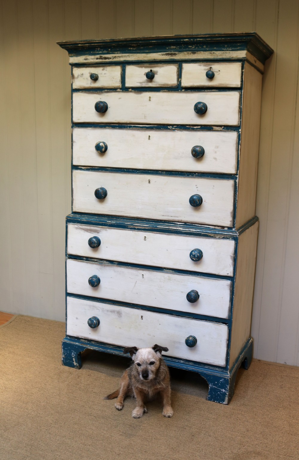 Early 19th Century Painted Pine Chest On Chest View III