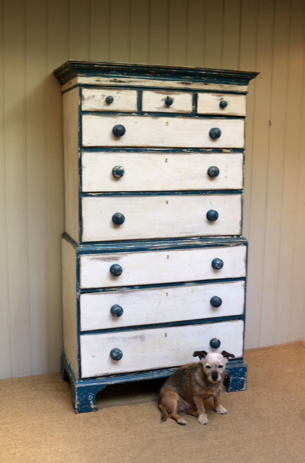Early 19th Century Painted Pine Chest On Chest View IV