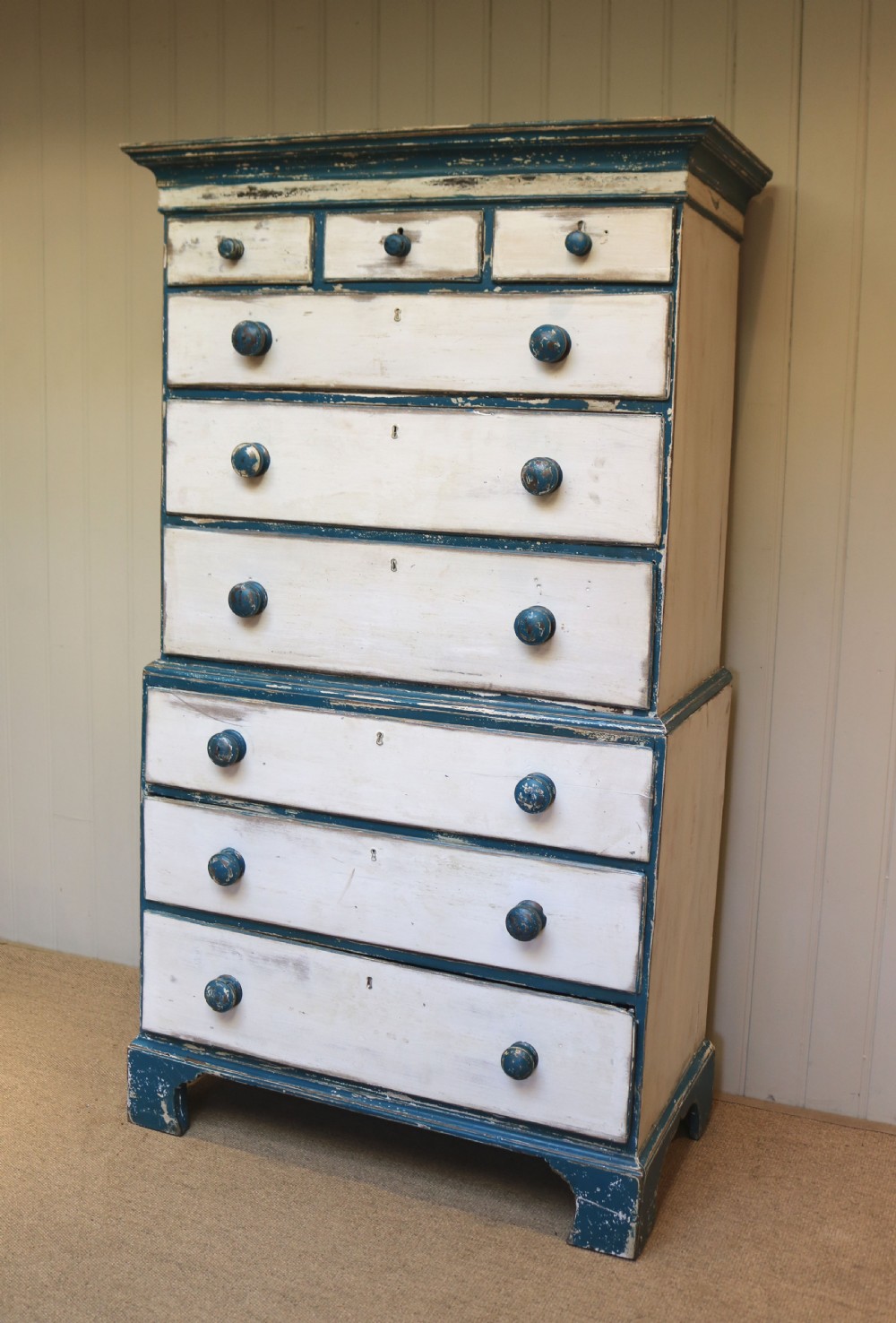 Early 19th Century Painted Pine Chest On Chest View V