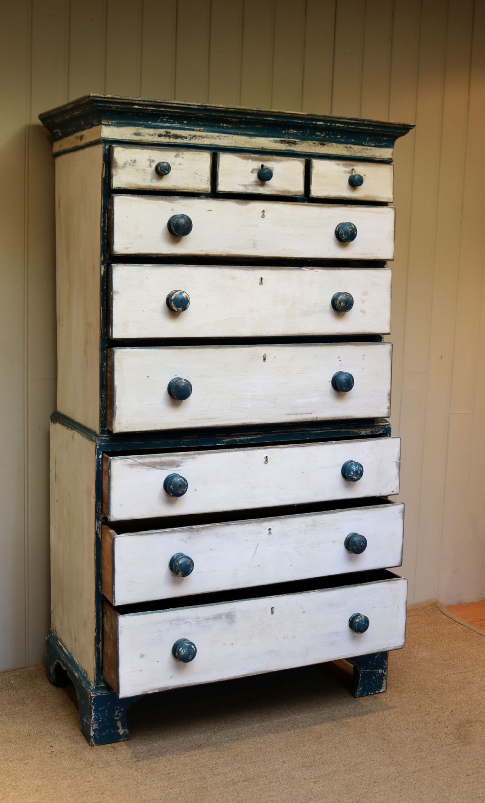 Early 19th Century Painted Pine Chest On Chest View VI