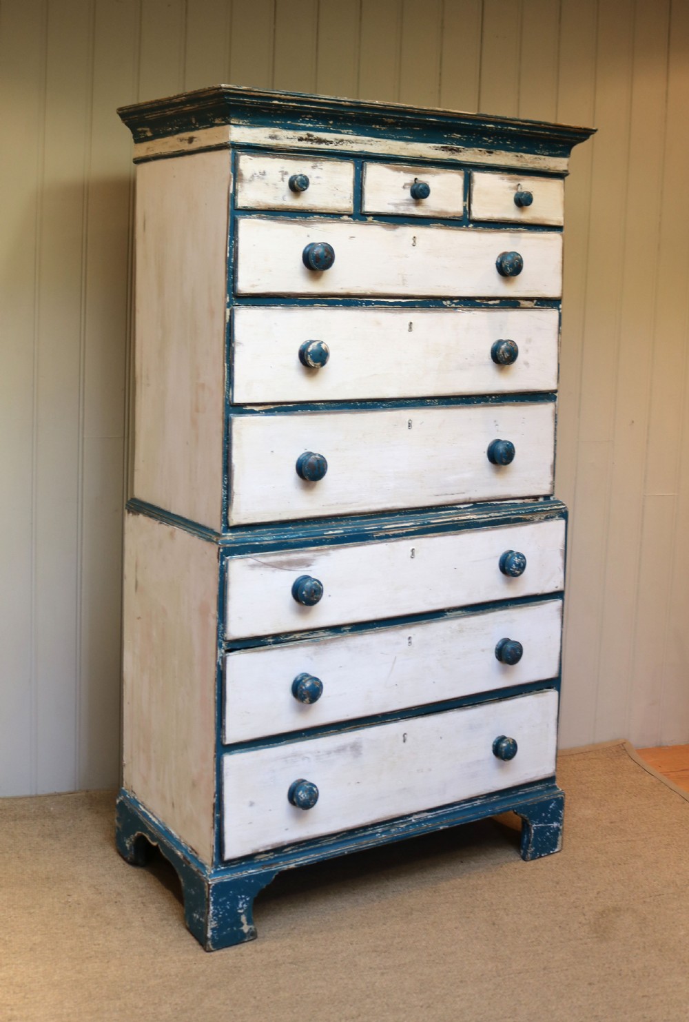 Early 19th Century Painted Pine Chest On Chest View VII