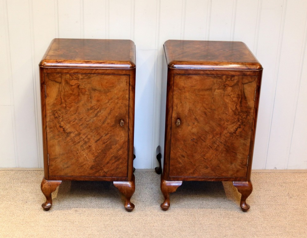 Pair Of Walnut Bedside Cabinets