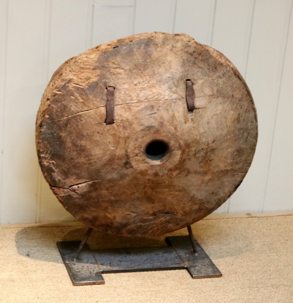 Reclaimed Wooden Industrial Pulley View II