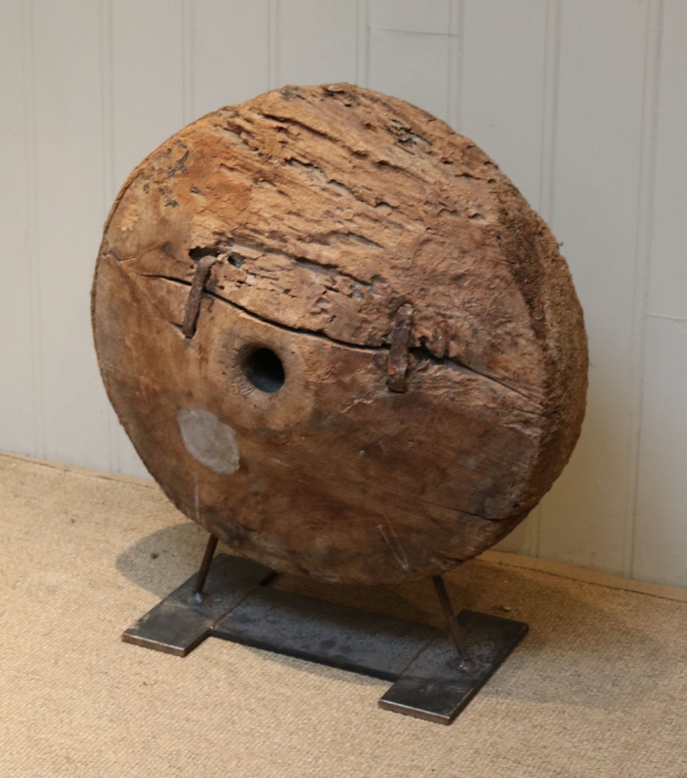 Reclaimed Wooden Industrial Pulley View VI