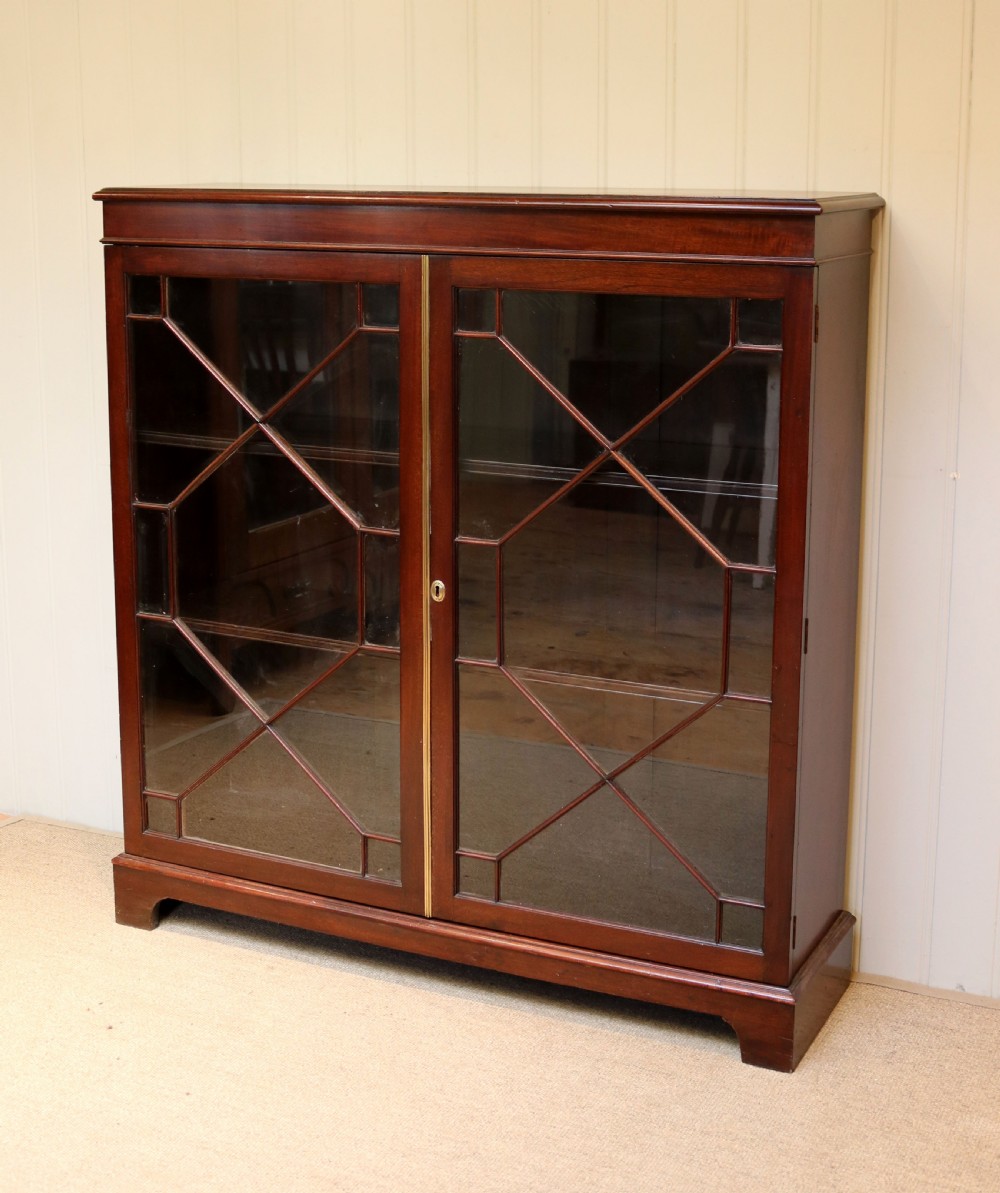 Edwardian Mahogany Glazed Bookcase View IV