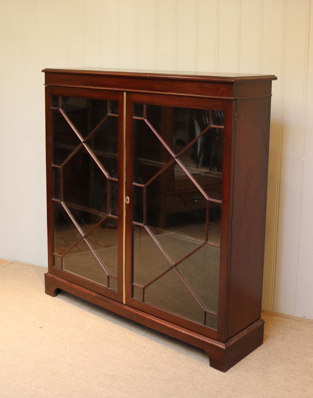 Edwardian Mahogany Glazed Bookcase View VI