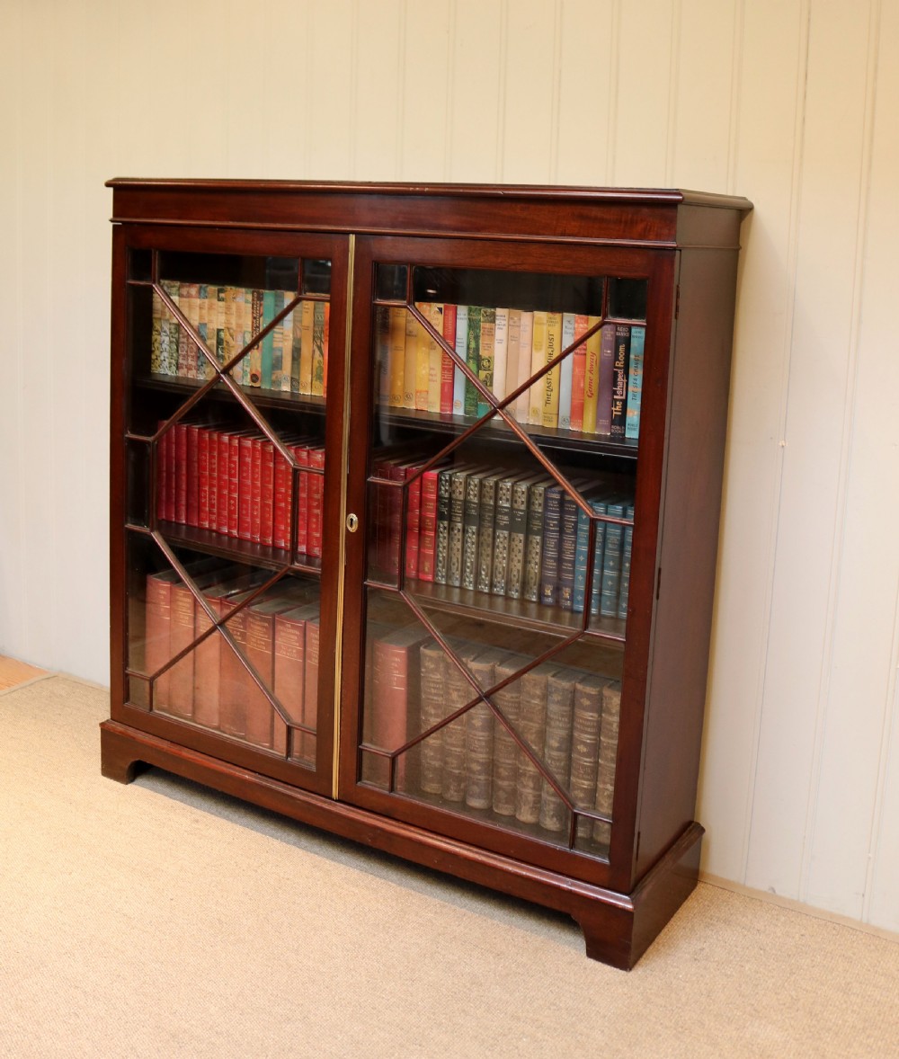 Edwardian Mahogany Glazed Bookcase View VII