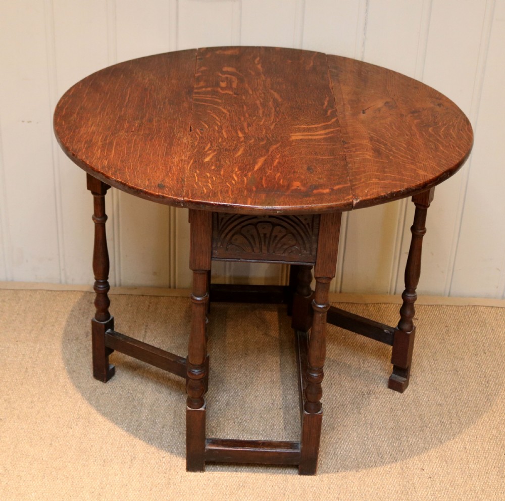 Small Oak Drop Leaf Table View II