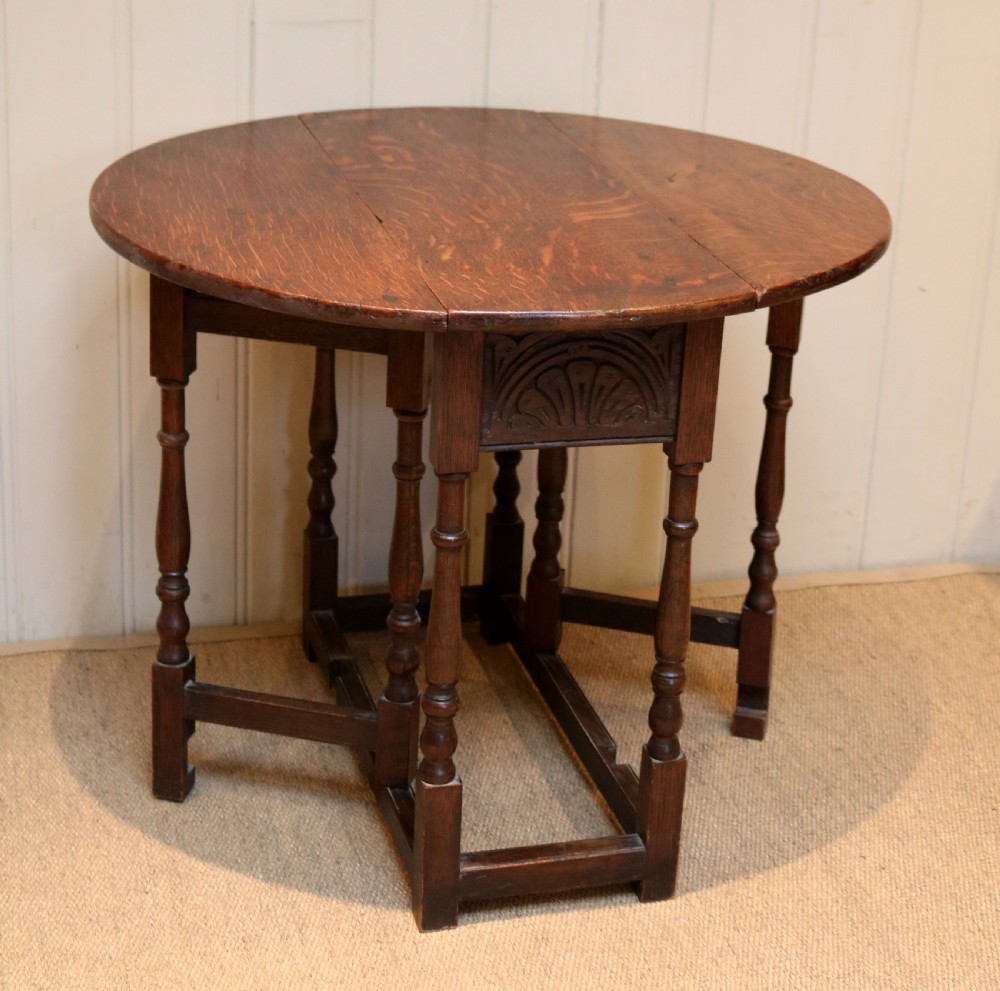 Small Oak Drop Leaf Table View III