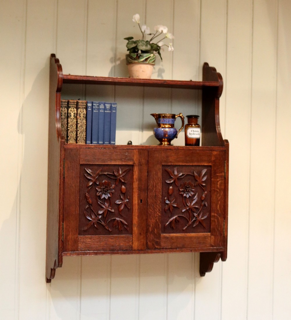 Late Victorian Oak Wall Cabinet View II