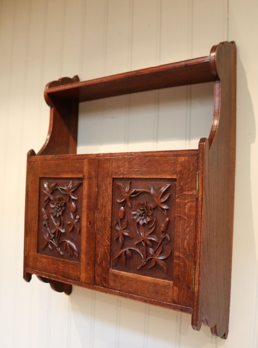 Late Victorian Oak Wall Cabinet View VII