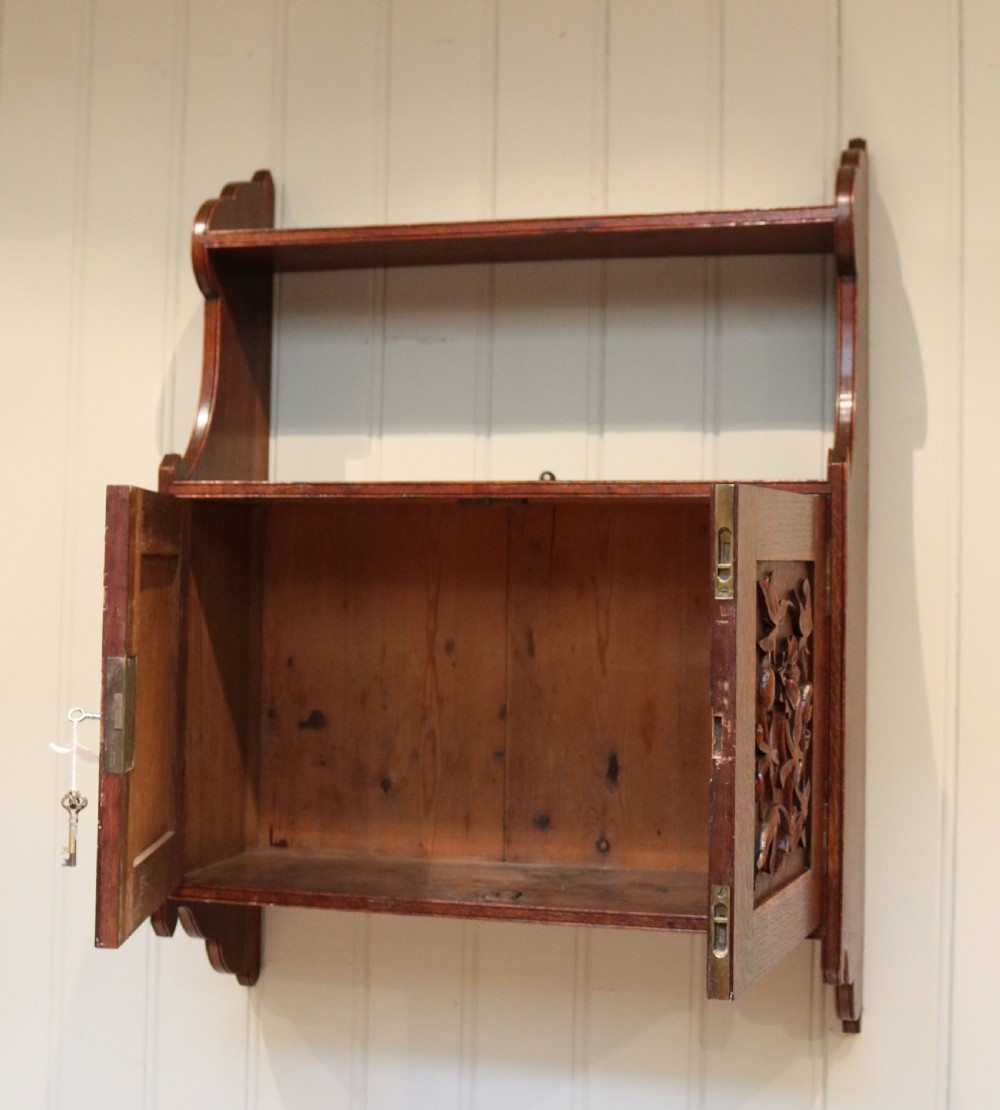Late Victorian Oak Wall Cabinet View VIII