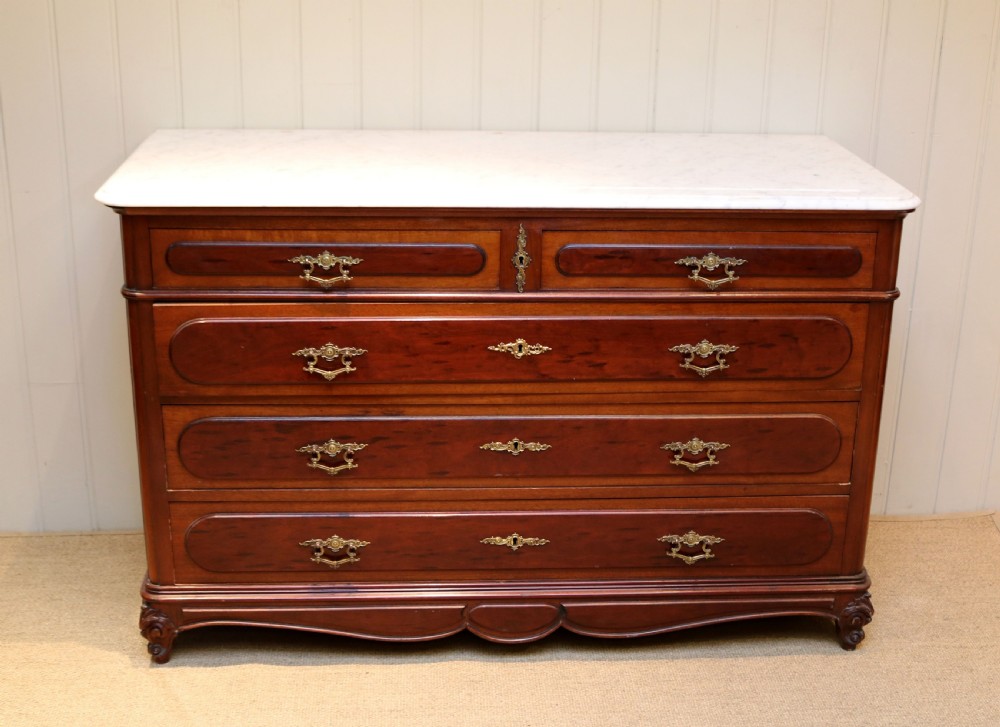 French Mahogany Marble Top Chest