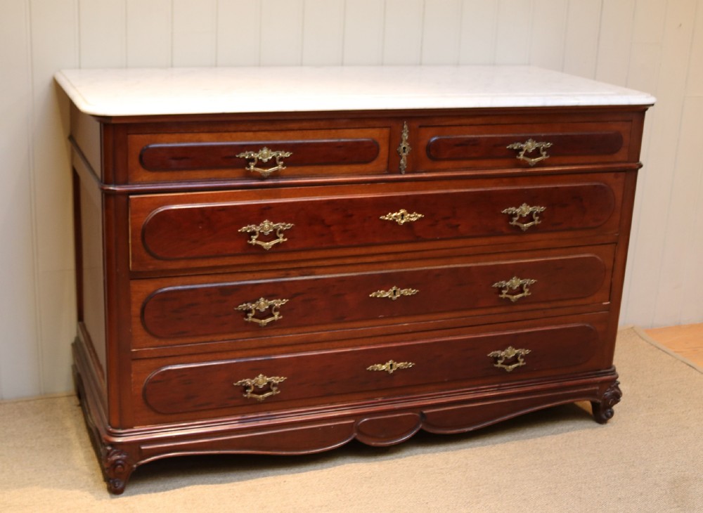French Mahogany Marble Top Chest View III
