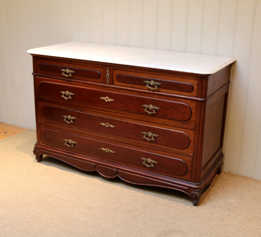 French Mahogany Marble Top Chest View IV