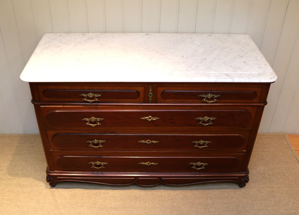 French Mahogany Marble Top Chest View VI