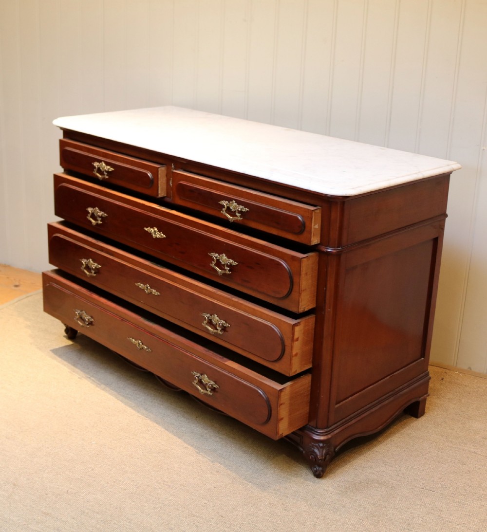 French Mahogany Marble Top Chest View VII