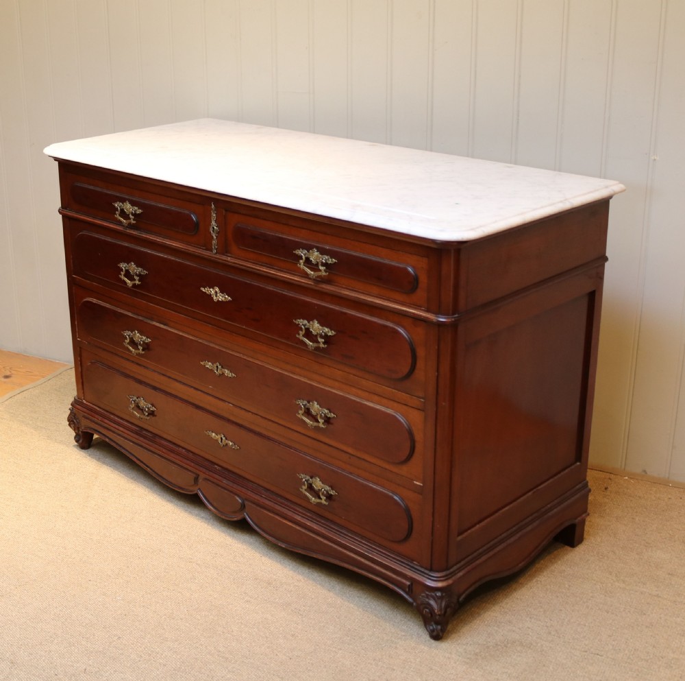 French Mahogany Marble Top Chest View VIII