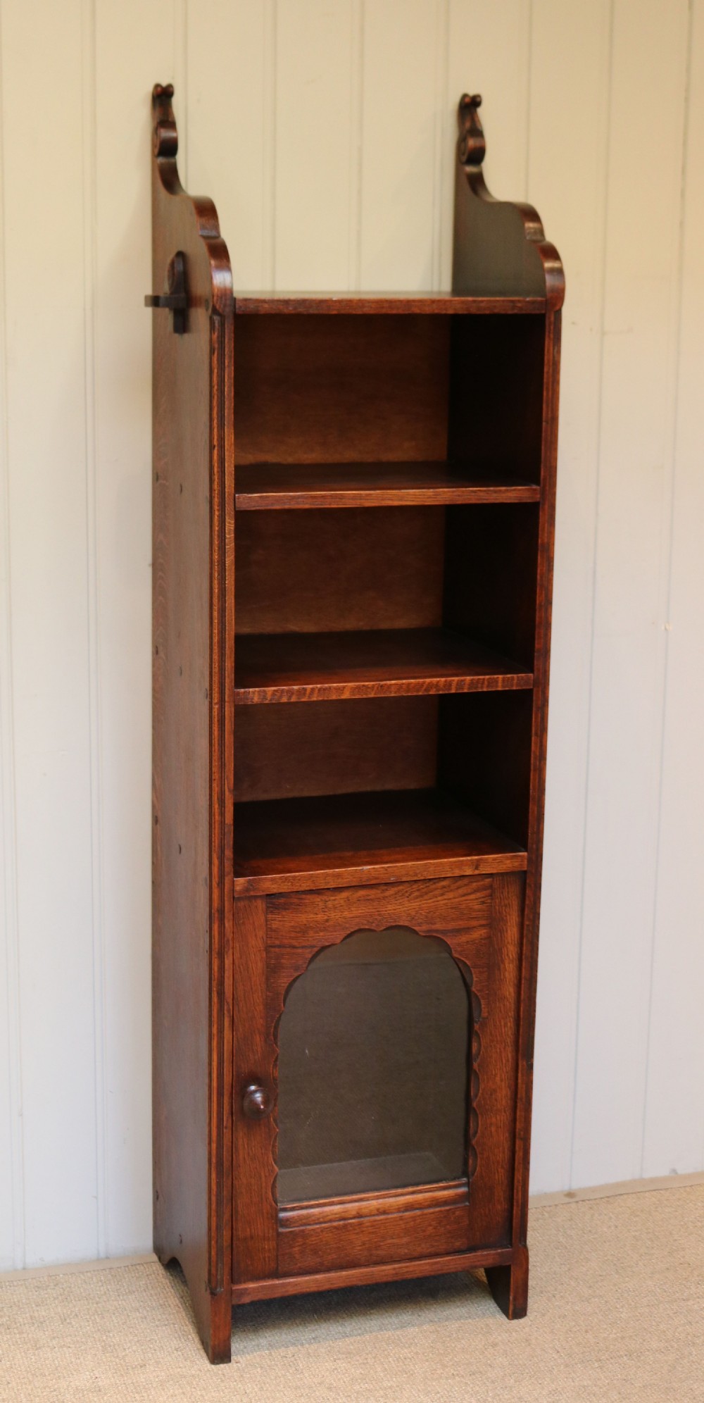 Tall Slim French Oak Bookcase View II