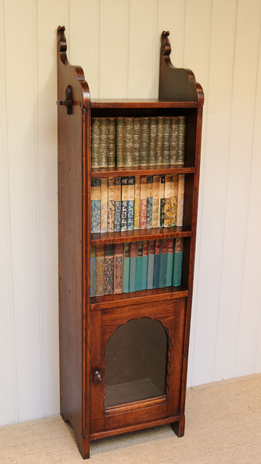 Tall Slim French Oak Bookcase View III