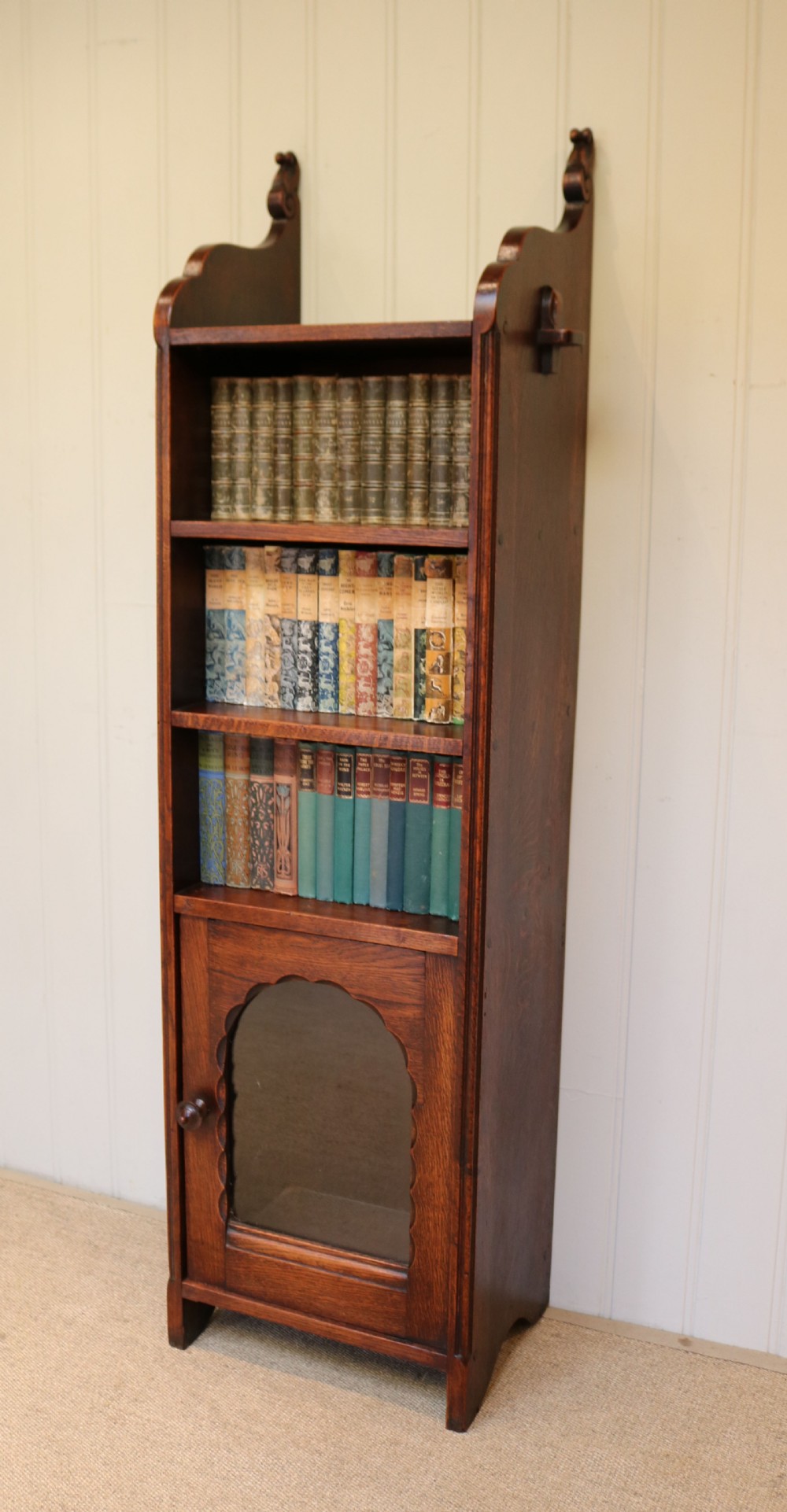 Tall Slim French Oak Bookcase View V