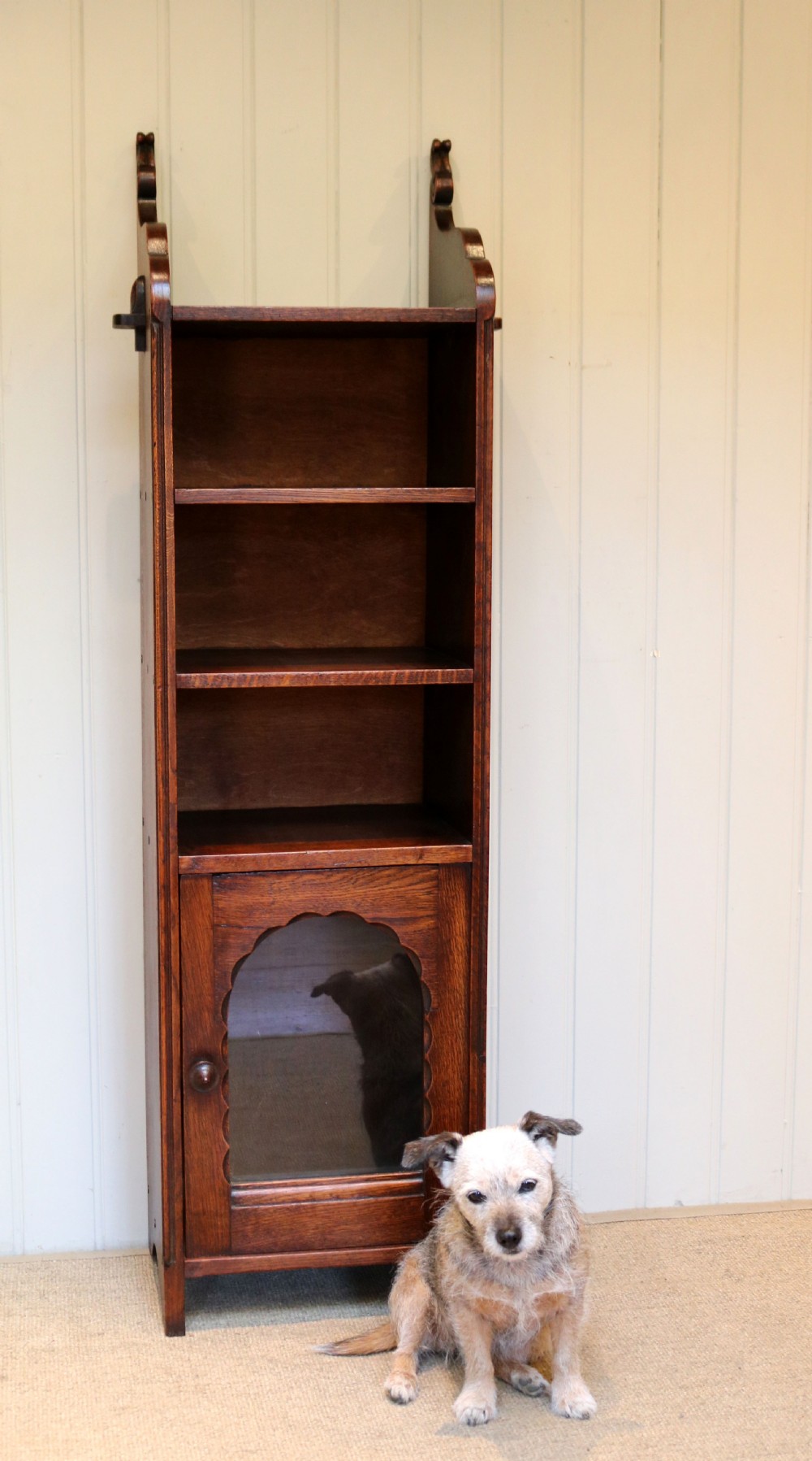 Tall Slim French Oak Bookcase View VI