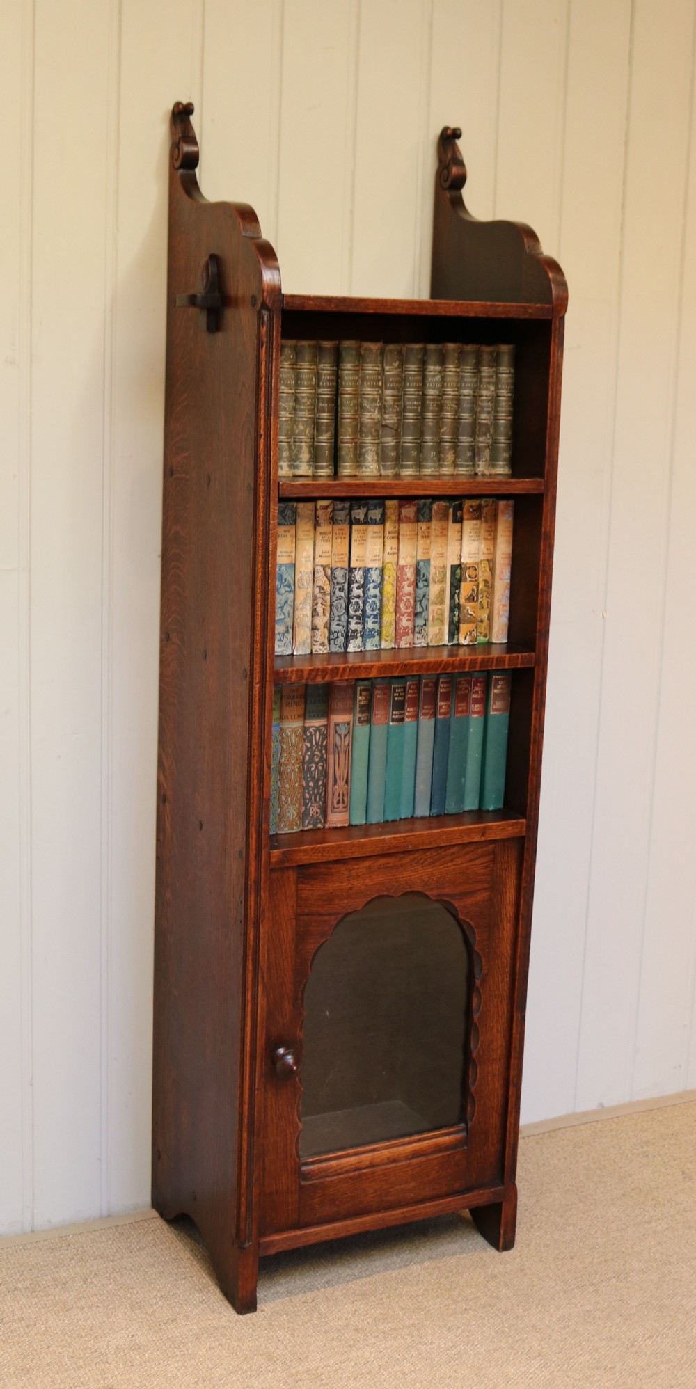 Tall Slim French Oak Bookcase View VII