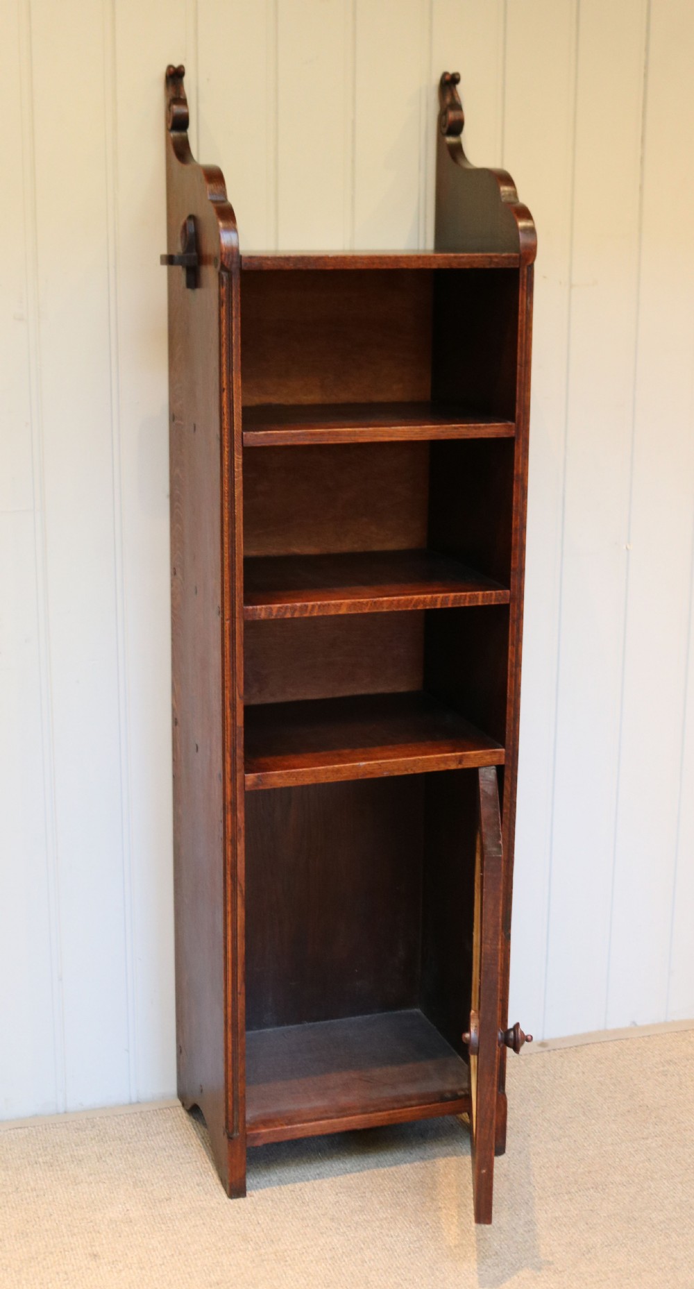 Tall Slim French Oak Bookcase View VIII
