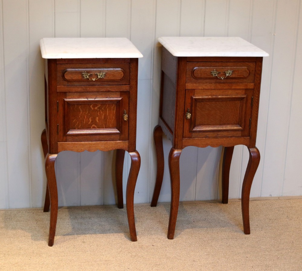 Pair Of French Oak Bedside Cabinets