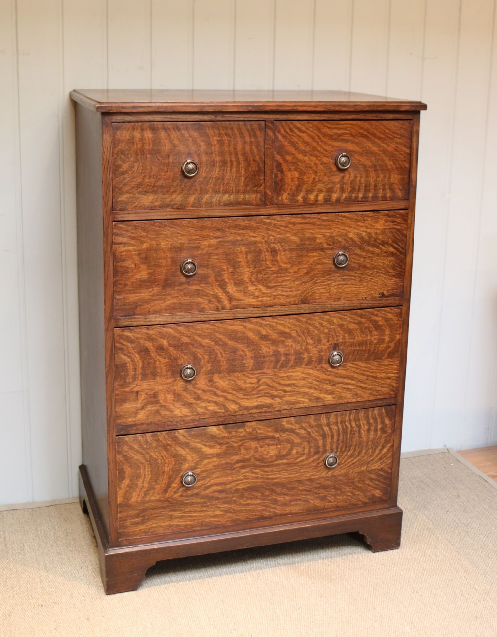 Tall Oak Chest Of Drawers View II