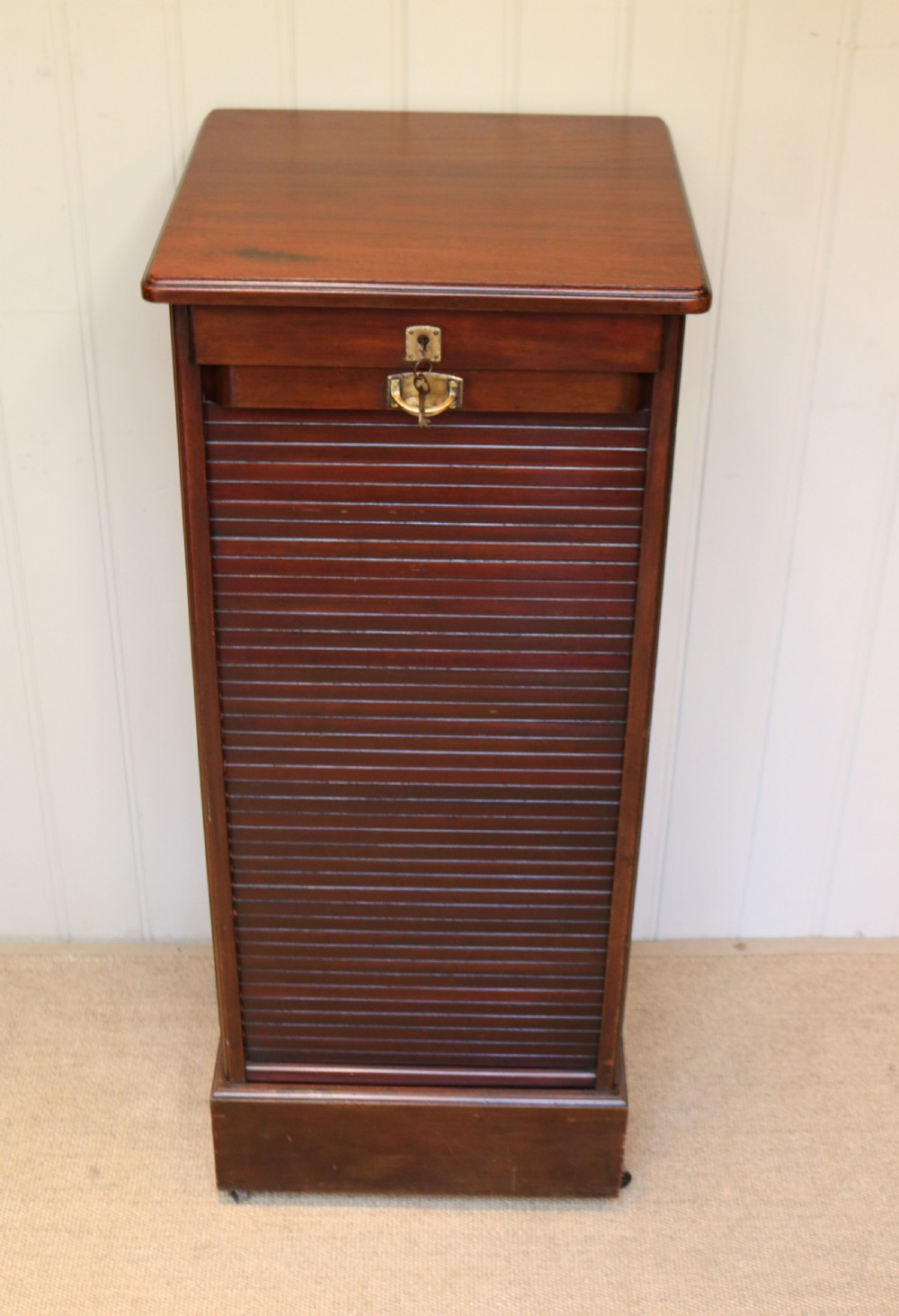 French Mahogany Tambour Front Filing Cabinet