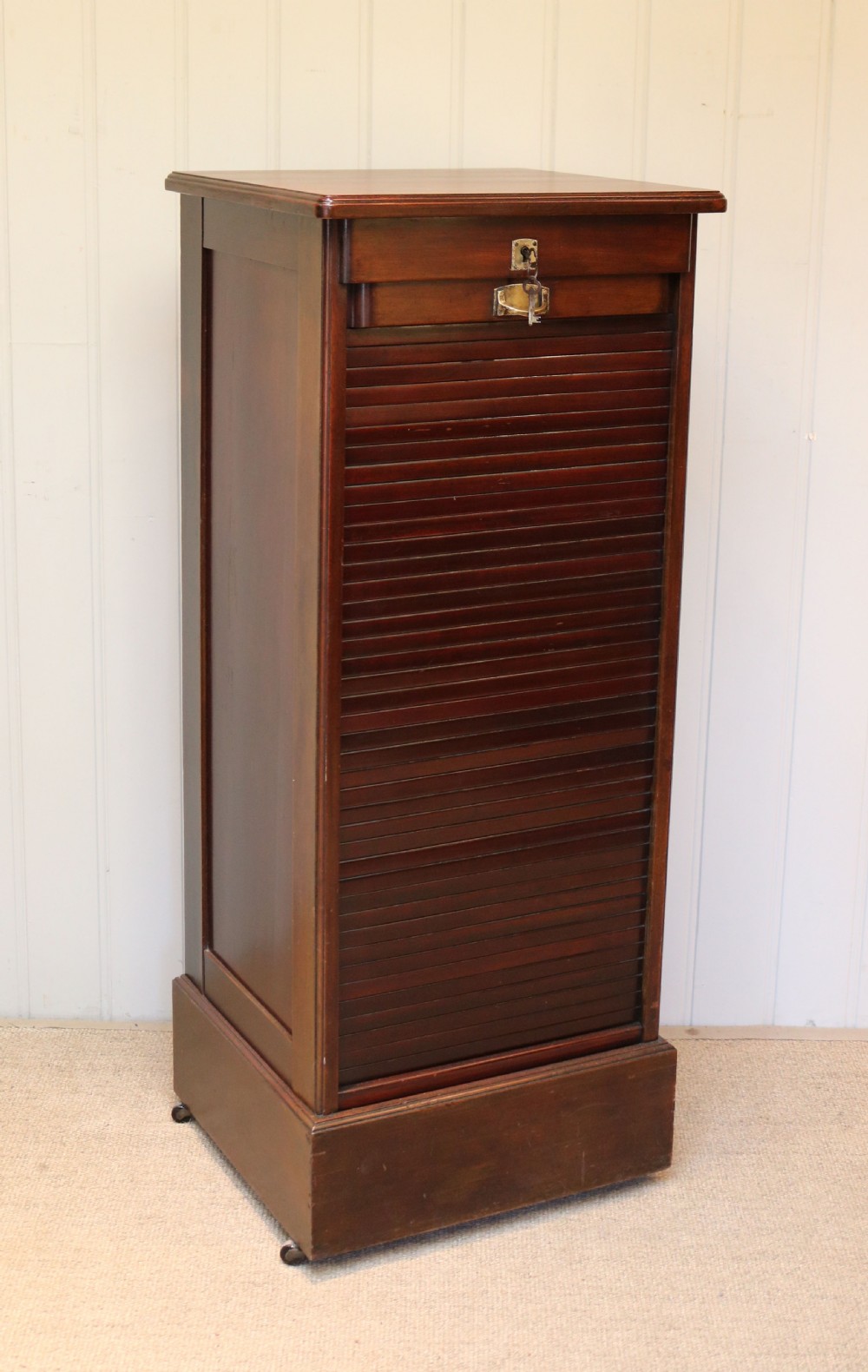 French Mahogany Tambour Front Filing Cabinet View III