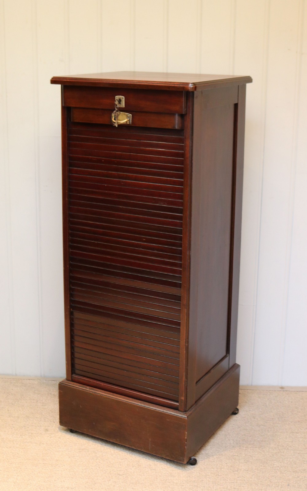 French Mahogany Tambour Front Filing Cabinet View V